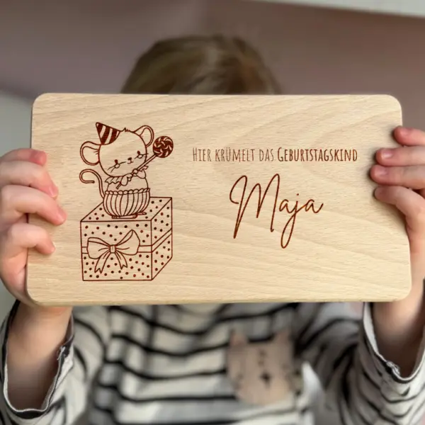 Frühstücksbrettchen Geburtstag Maus